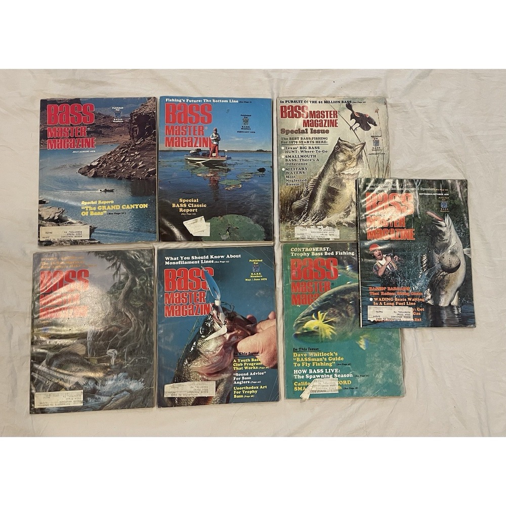 Bass Master Magazines Lot of  7 From 1989 Fishing Outdoor Hunting- Entire year